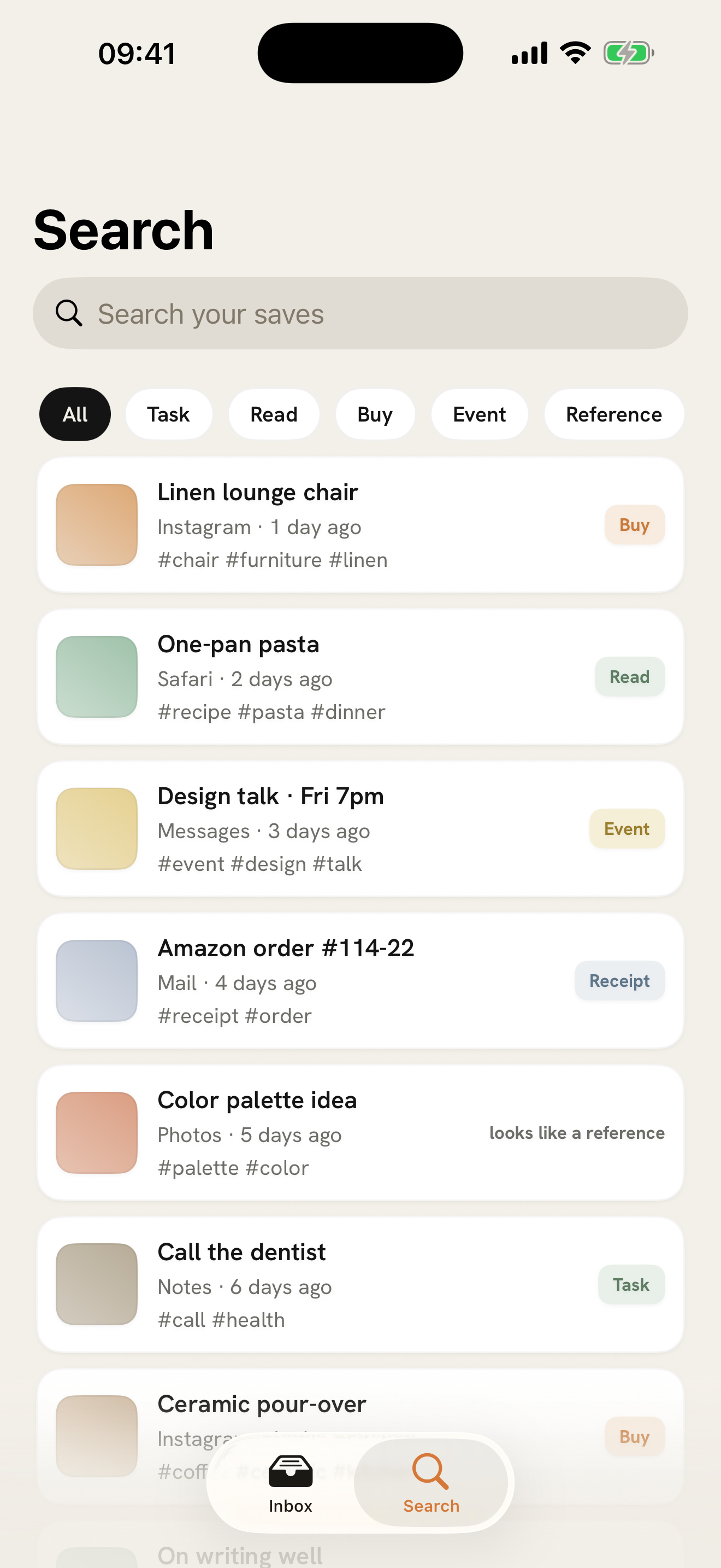 Search on iPhone finding saved screenshots by the words inside the image.